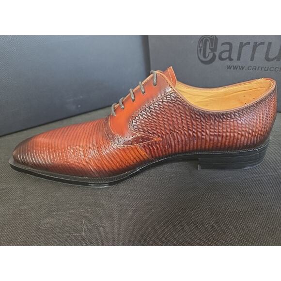 NWB Garrucci Leather Embosset Lizard Leather Loafers Shoes Size 9.5B Cognac main image 8